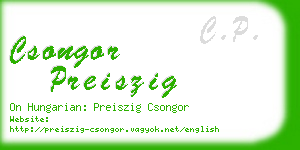 csongor preiszig business card